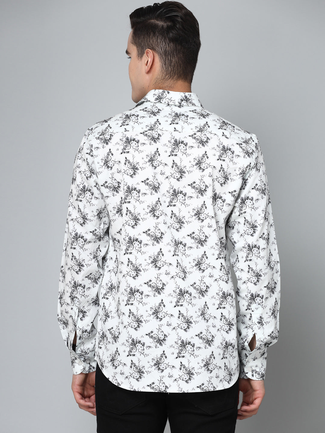 Valbone Men's Geometrical Printed Giza Cotton Casual Shirt