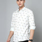 Valbone Men's Abstract Printed Giza Cotton Casual Shirt