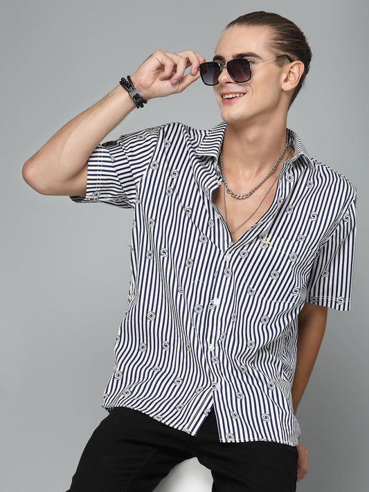 Valbone Men Printed Giza Cotton Casual half sleeves Shirt