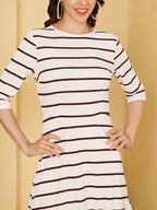 A-Line Midi Dress with Ruffle Hem