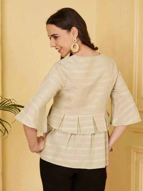 Layered Peplum Flare Top