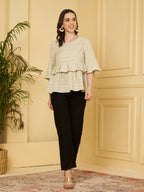 Layered Peplum Flare Top