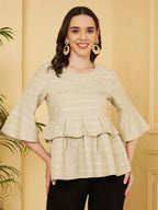 Layered Peplum Flare Top