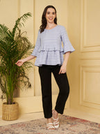 Layered Peplum Flare Top