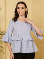 Layered Peplum Flare Top