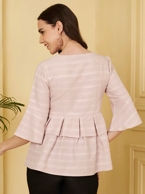 Layered Peplum Flare Top