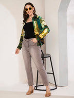 Women's Jungle Print Full Sleeve Button-Down Shirt