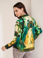 Women's Jungle Print Full Sleeve Button-Down Shirt