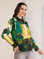 Women's Jungle Print Full Sleeve Button-Down Shirt