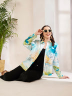Women's Artistic Tree Print Full Sleeve Button-Down Shirt