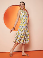 Lemon Print Midi Dress