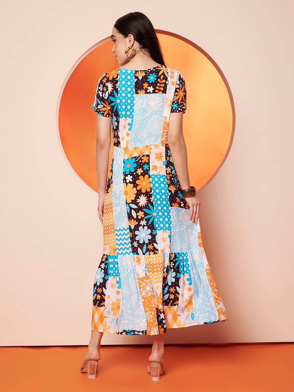 Multicolor  Floral Midi Dress