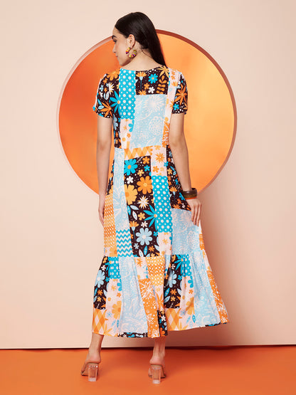 Women’s Multicolor  Floral Midi Dress