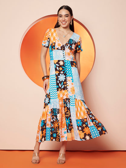Women’s Multicolor  Floral Midi Dress