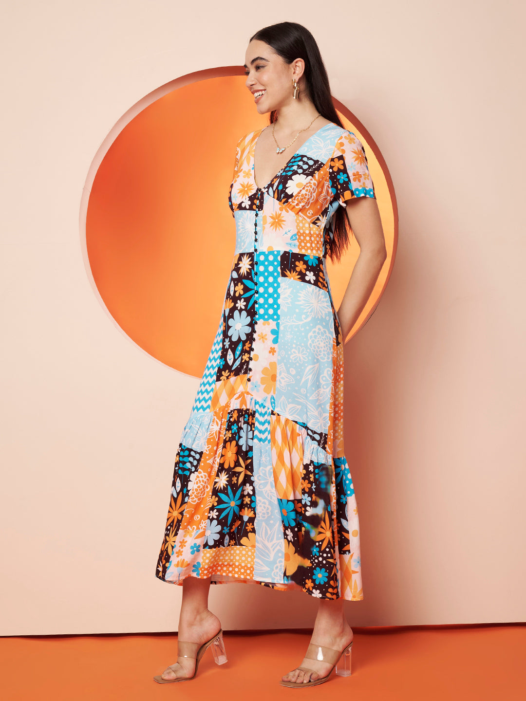 Women’s Multicolor  Floral Midi Dress