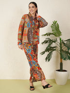 Multicolor Boho Print Co-ord Set