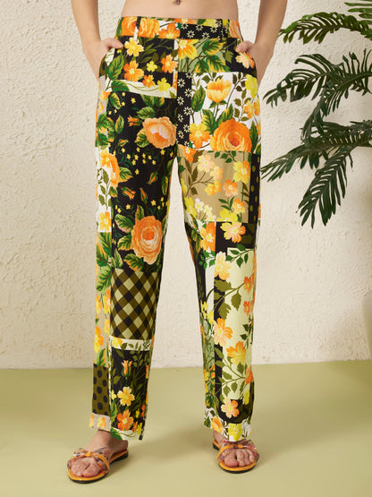 Women’s Yellow Floral motif Co-ord Set