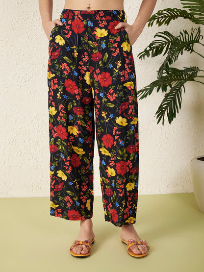 Women’s Black Floral Co-ord Set