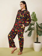 Black Floral Co-ord Set