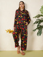 Black Floral Co-ord Set