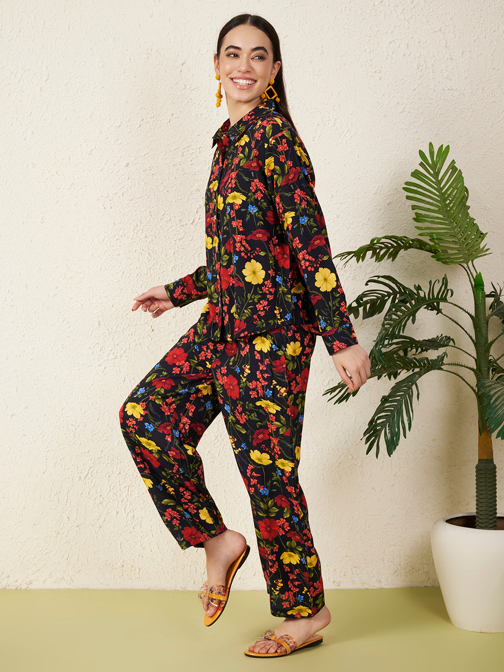 Black Floral Co-ord Set