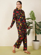 Black Floral Co-ord Set