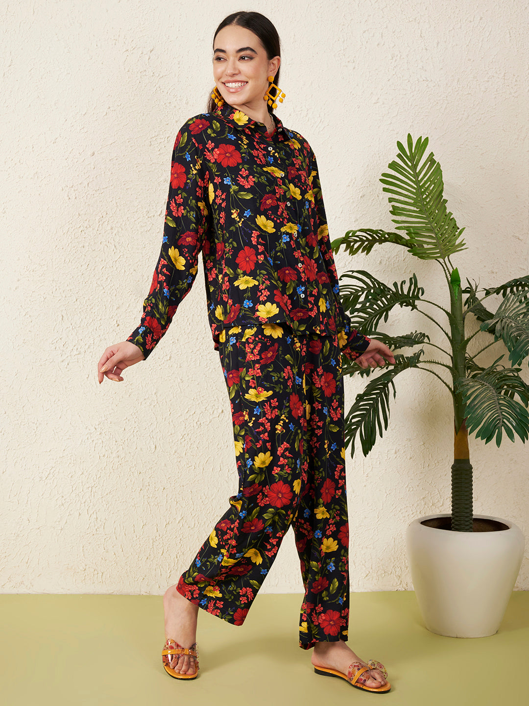 Black Floral Co-ord Set