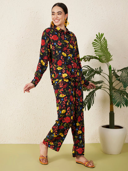 Women’s Black Floral Co-ord Set
