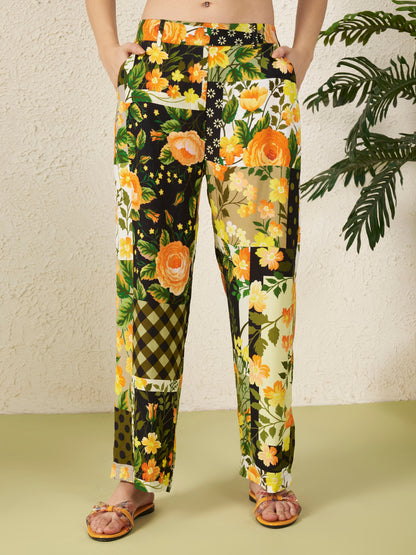 Women’s Yellow Floral motifs Co-ord Set