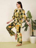 Yellow Floral motifs Co-ord Set