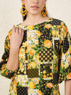 Yellow Floral motifs Co-ord Set
