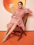 Blush Pink Fit & Flare Dress