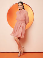 Blush Pink Fit & Flare Dress