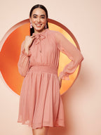 Blush Pink Fit & Flare Dress