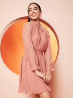 Blush Pink Fit & Flare Dress