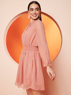 Blush Pink Fit & Flare Dress