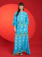 Turquoise Tropical Print Co-Ord Set