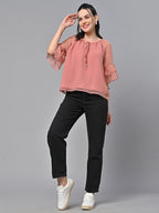 Peach Color Solid Top