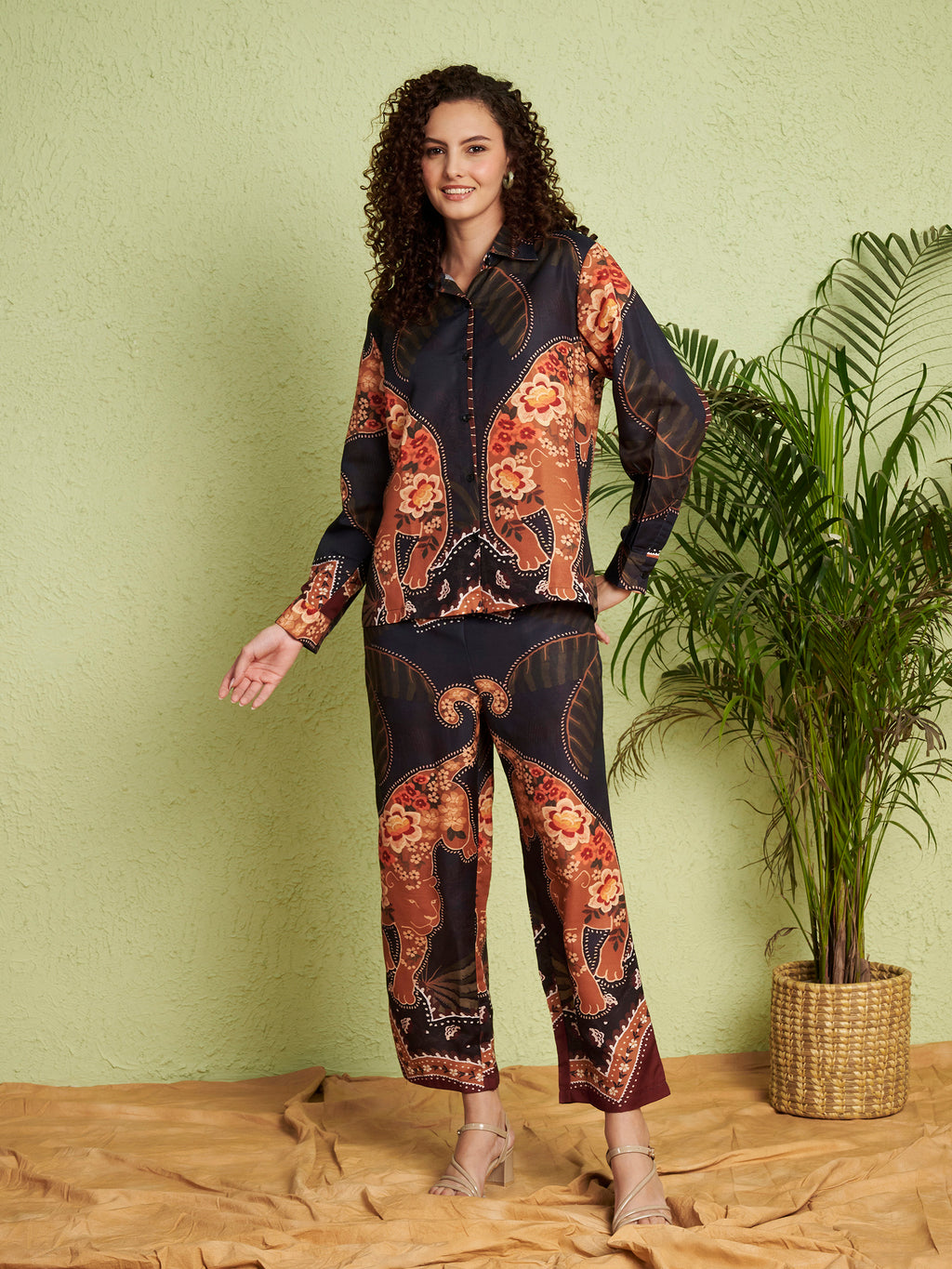 Women's Abstract Floral Print Co-Ord Set