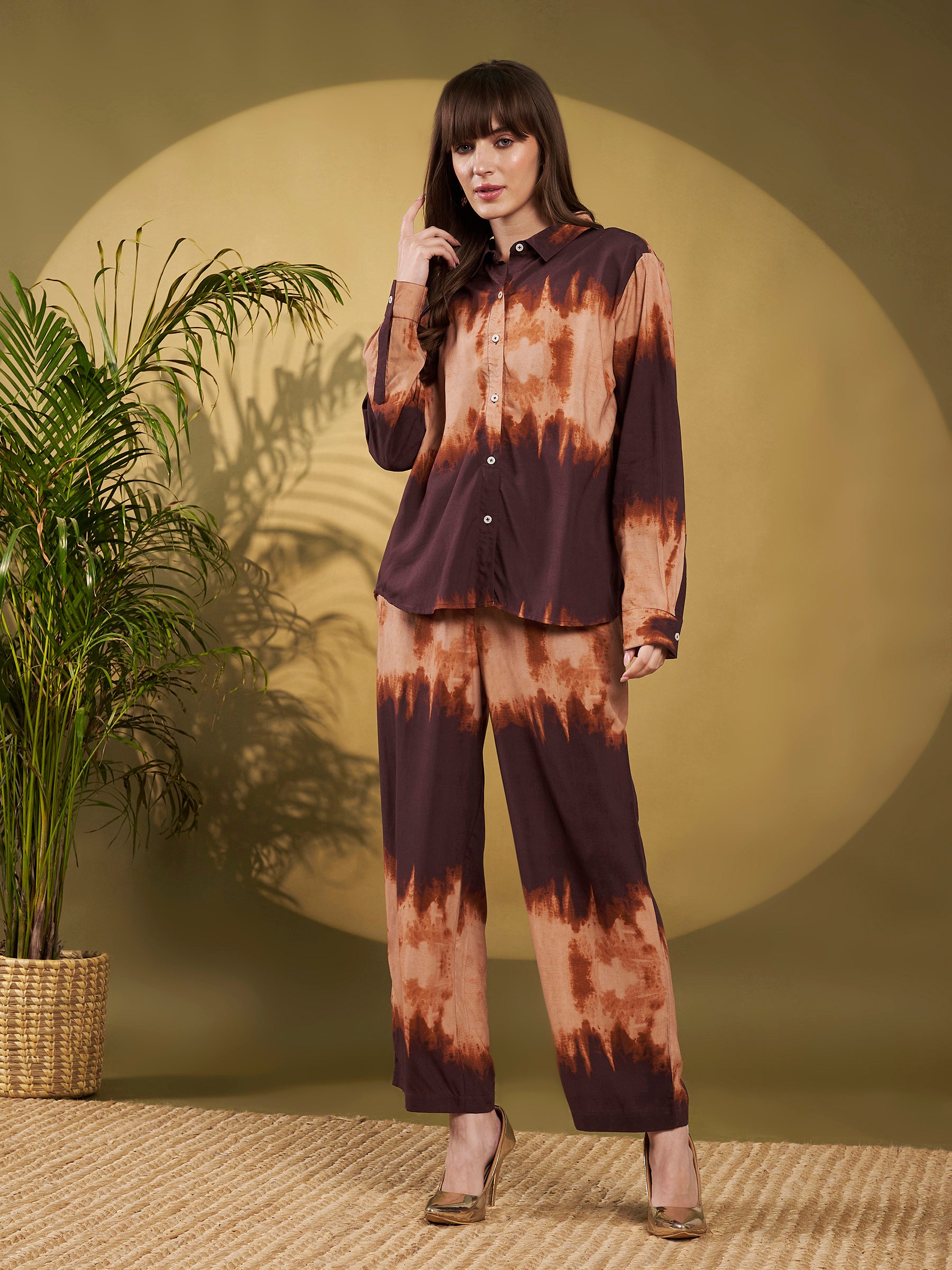 Brown Ombre Tie-Dye Co-Ord Set