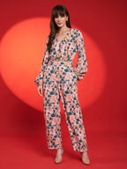 Blush Pink Tropical Printed Co-Ord Set