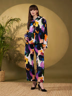Multicolor Abstract Floral Co-Ord Set