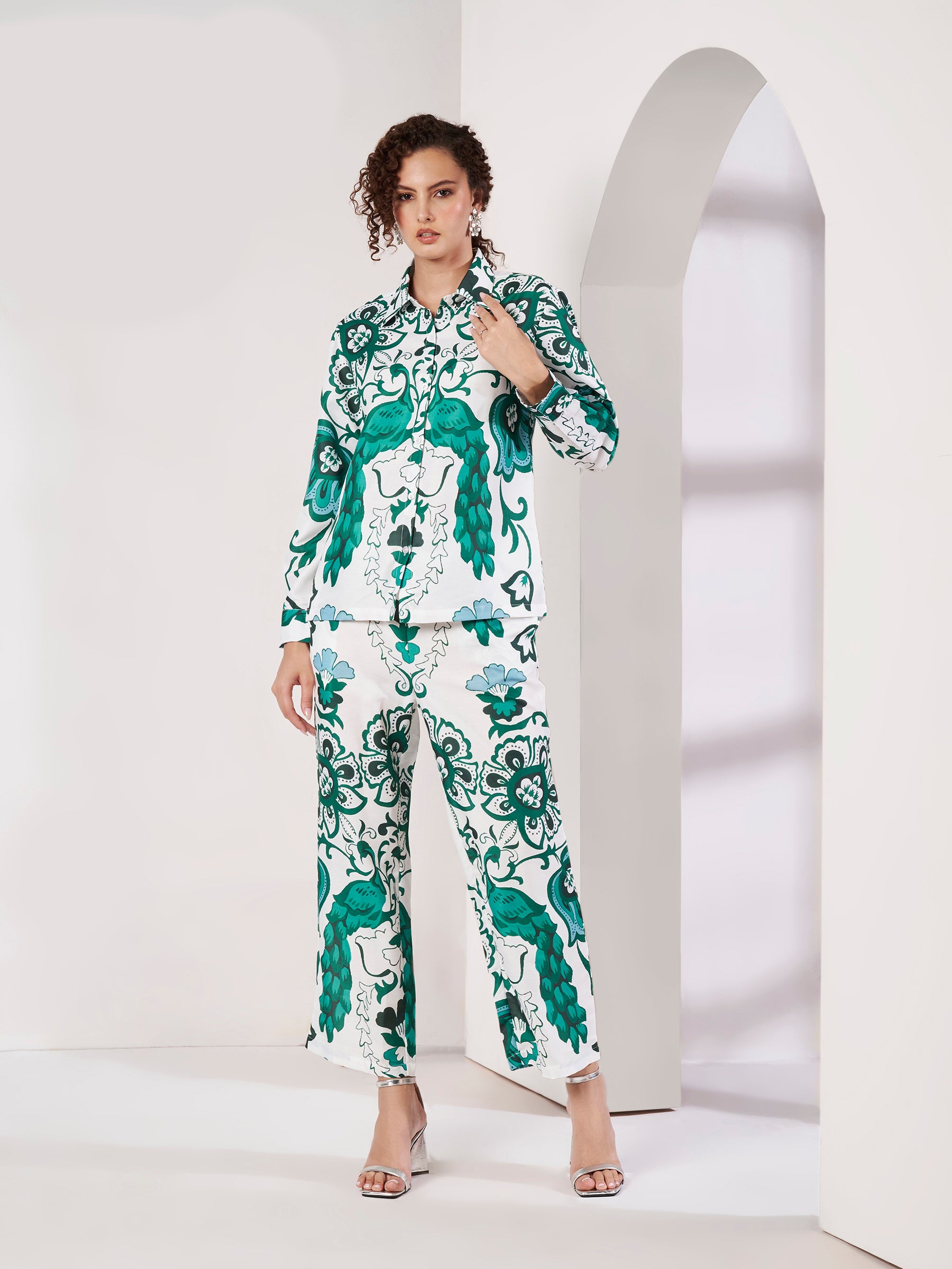 Women's Abstract Floral Print Co-Ord Set