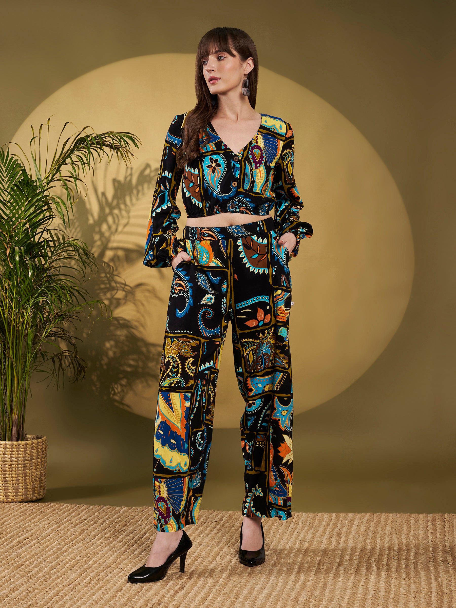 Black Bohemian Printed Co-Ord Set