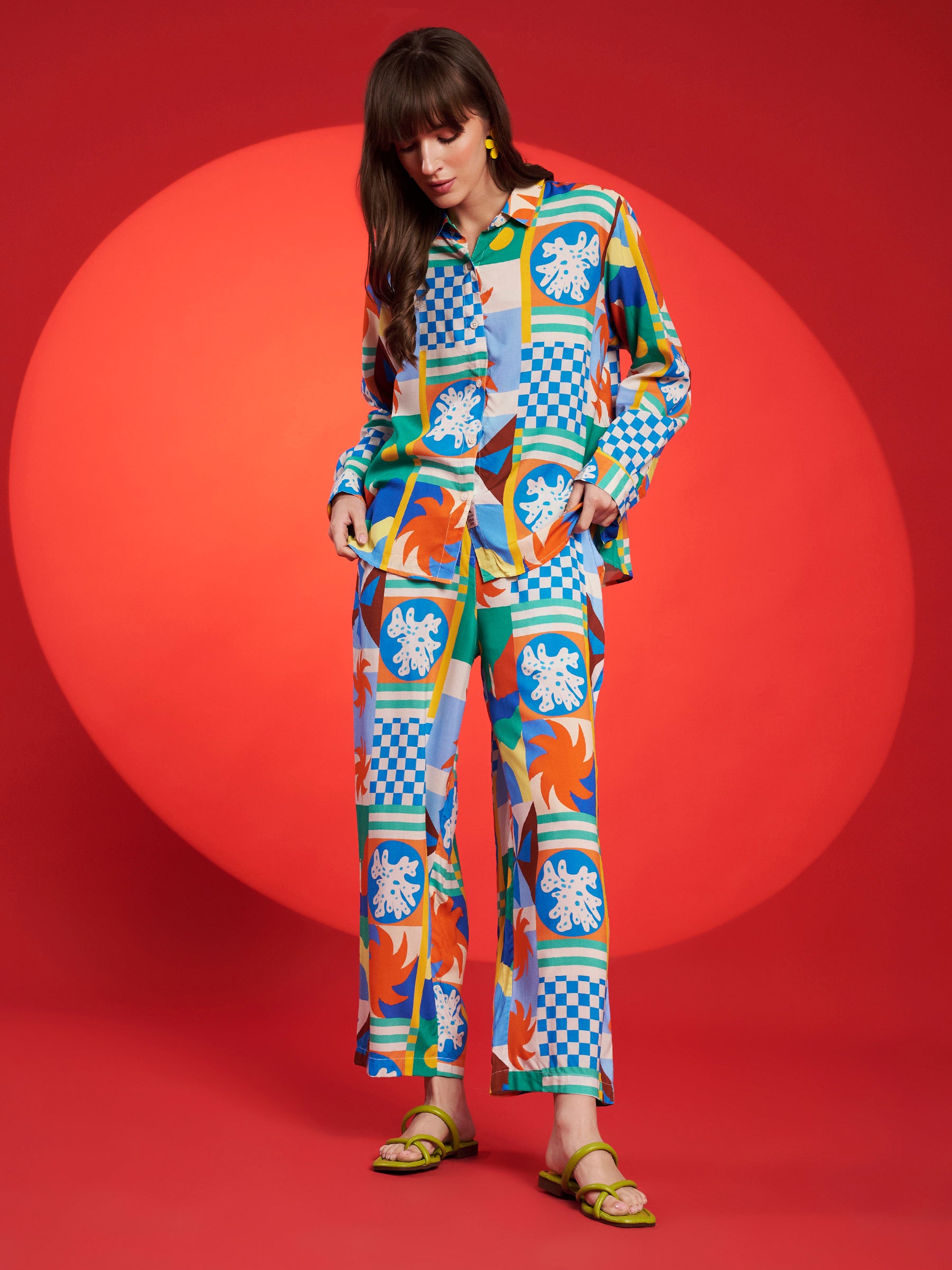 Multicolor Graphic Print Co-Ord Set