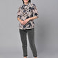 Valbone Women's Floral Print Top Half-Sleeves with Collar