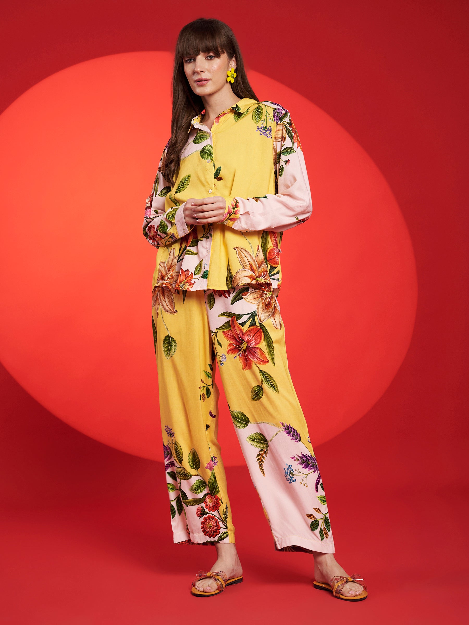 Yellow Floral Printed Co-Ord Set