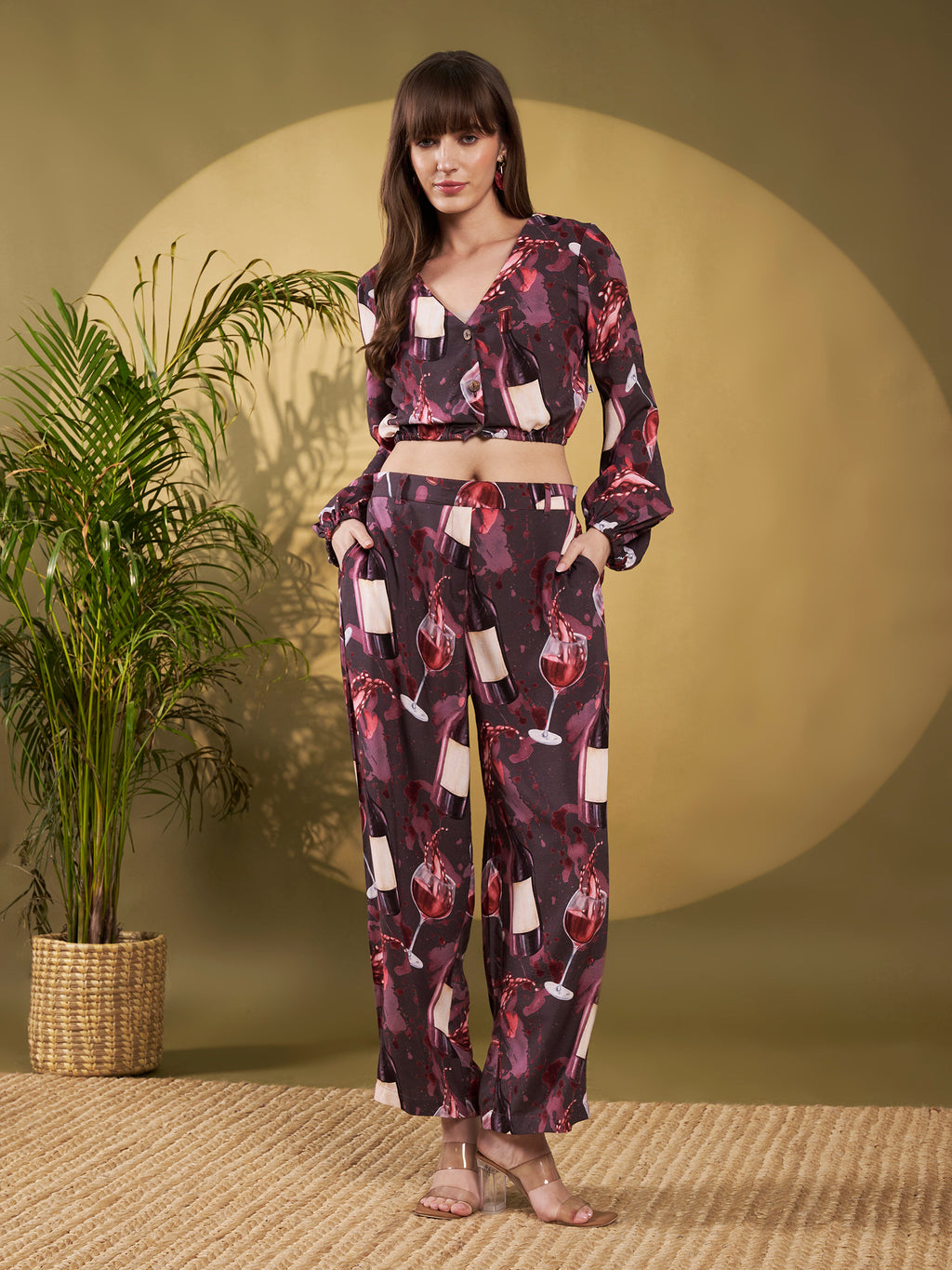 Wine Print Statement Co-Ord Set