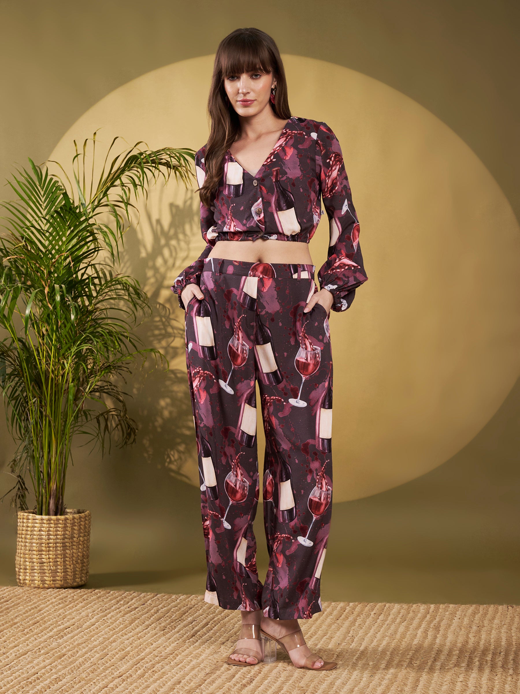 Wine Print Statement Co-Ord Set