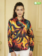 eye-catching Abstract Octopus Print Shirt